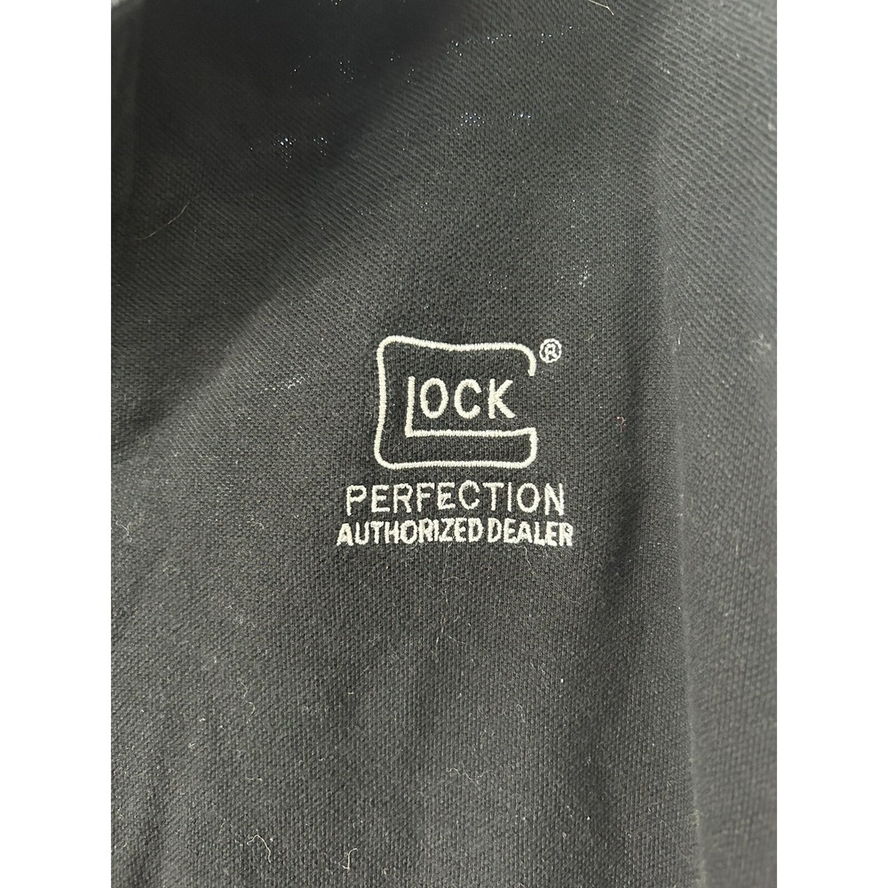 Glock Perfection Authorized Dealer Mens Black Polo Shirt Size L Short Sleeve